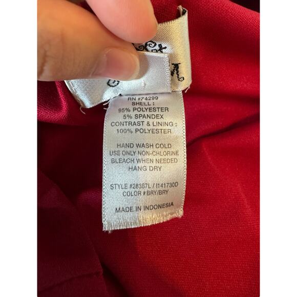 Sweet Storm Burgundy Bodycon Dress M Sheer Split Sleeve Stretch Party Cocktail - Picture 7 of 7